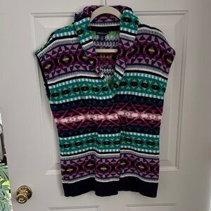 American Living Aztec Cardigan Sweater Vest - Size Large